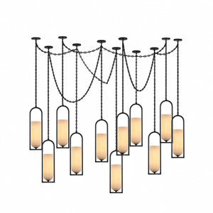 Cascading Chain Lantern Chandelier