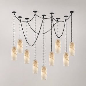 Cascading Chain Capsule Chandelier