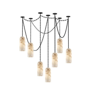 Cascading Chain Capsule Chandelier