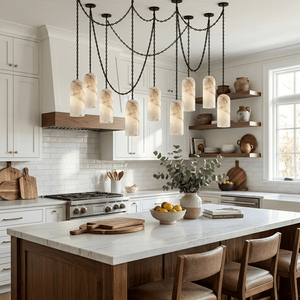 Cascading Chain Capsule Chandelier