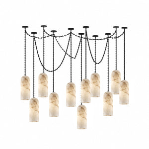 Cascading Chain Capsule Chandelier