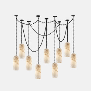 Cascading Chain Capsule Chandelier