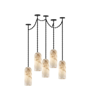 Cascading Chain Capsule Chandelier