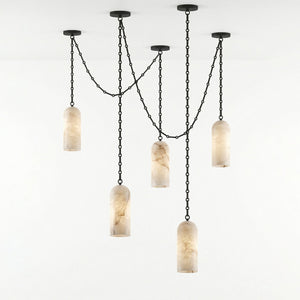 Cascading Chain Capsule Chandelier
