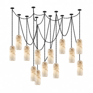 Cascading Chain Capsule Chandelier