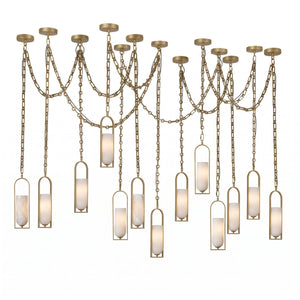 Cascading Chain Lantern Chandelier