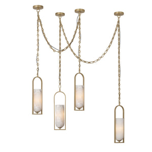 Cascading Chain Lantern Chandelier