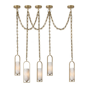 Cascading Chain Lantern Chandelier