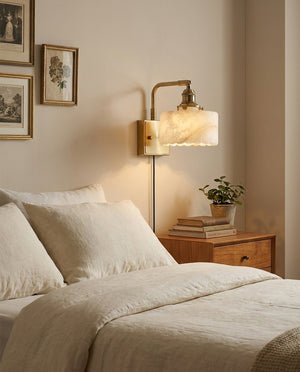 Cavella Alabaster Plug In Wall Sconce