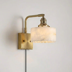 Cavella Alabaster Plug In Wall Sconce