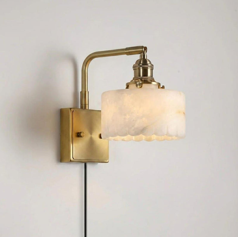 Cavella Alabaster Plug In Wall Sconce – detail 2