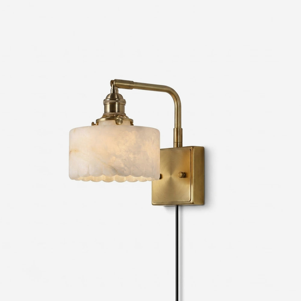 Cavella Alabaster Plug In Wall Sconce