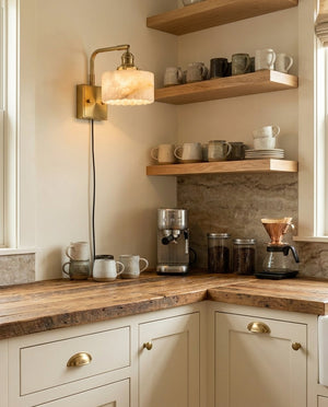 Cavella Alabaster Plug In Wall Sconce