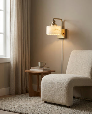 Cavella Alabaster Plug In Wall Sconce