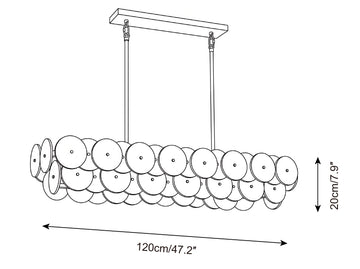 Celavora Alabaster Chandelier — Dimension drawings 1