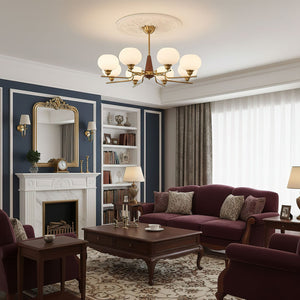 Celeste Sphere Walnut Chandelier