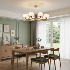 Celeste Sphere Walnut Chandelier