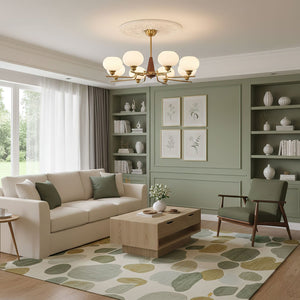 Celeste Sphere Walnut Chandelier