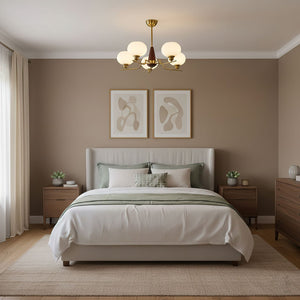 Celeste Sphere Walnut Chandelier