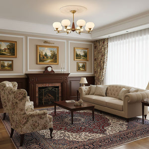 Celeste Sphere Walnut Chandelier