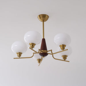 Celeste Sphere Walnut Chandelier