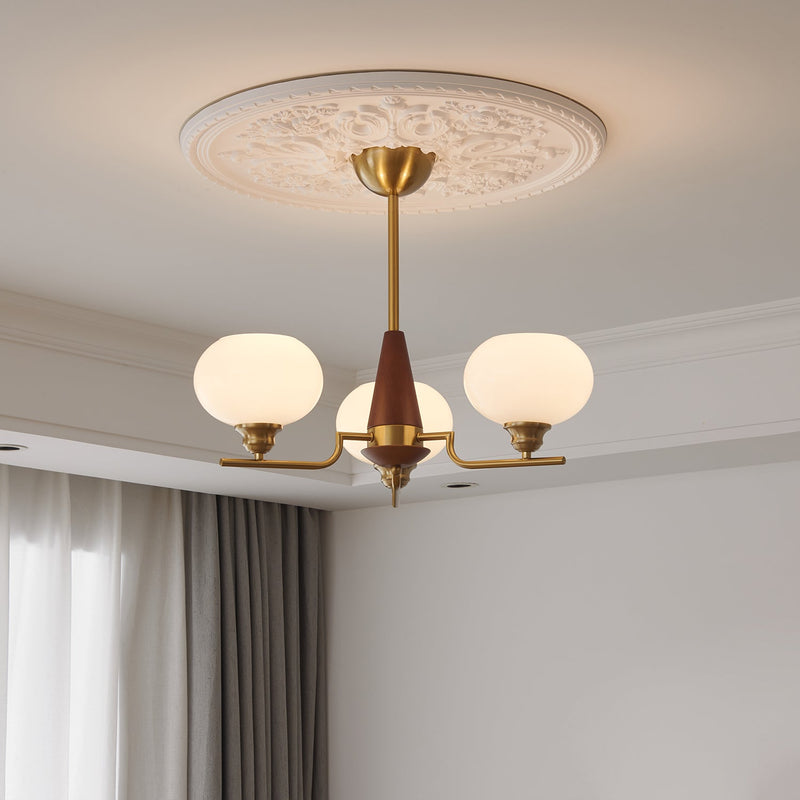 Celeste Sphere Walnut Chandelier – detail 13