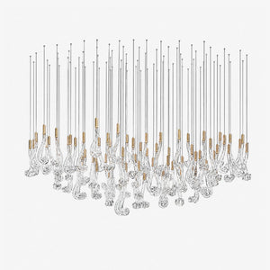 Celestia LED Glass Rain Chandelier