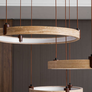 Celestial Orbit Travertine Chandelier