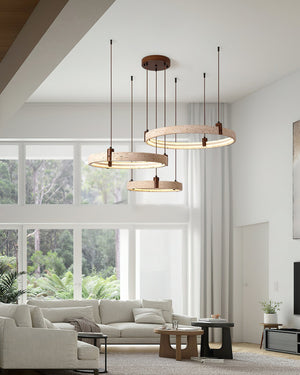 Celestial Orbit Travertine Chandelier