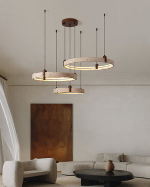 Celestial Orbit Travertine Chandelier