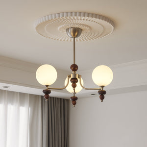 Celestial Sphere Walnut Chandelier