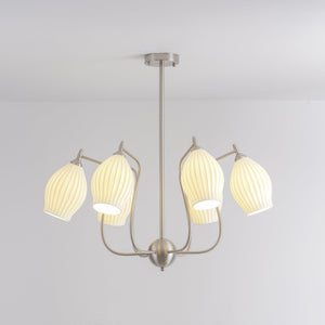 Ceramic Ribbed Chandelier
