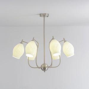 Ceramic Ribbed Chandelier