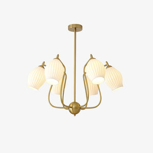 Ceramic Ribbed Chandelier