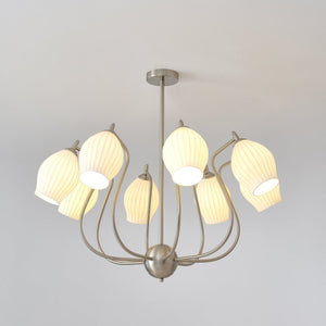 Ceramic Ribbed Chandelier