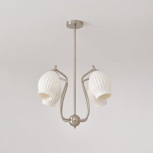 Ceramic Ribbed Chandelier
