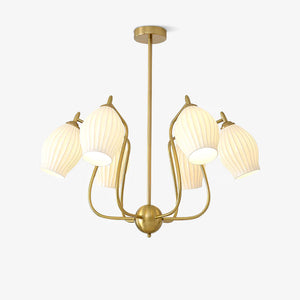 Ceramic Ribbed Chandelier