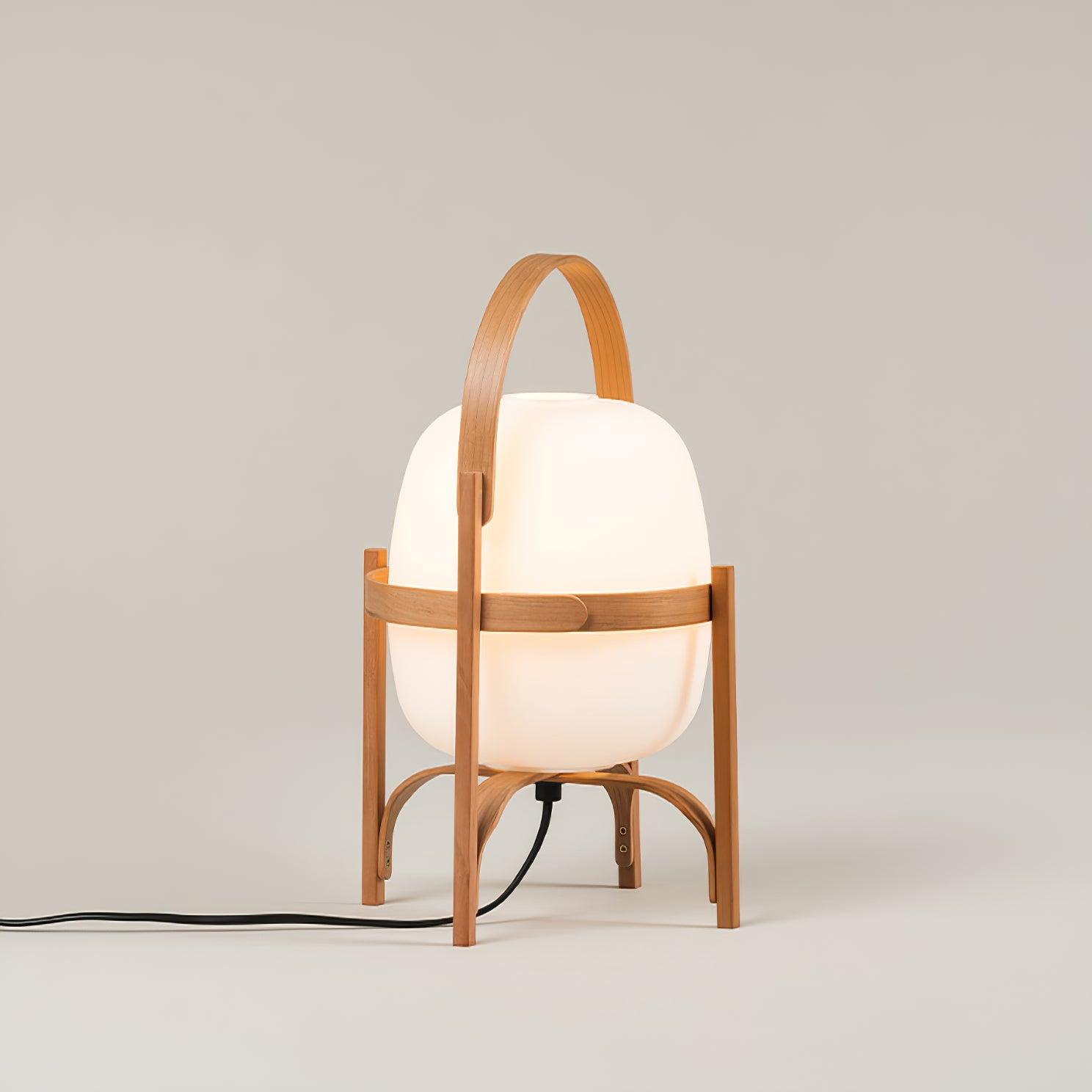 Portable Lantern Glass Table Lamp