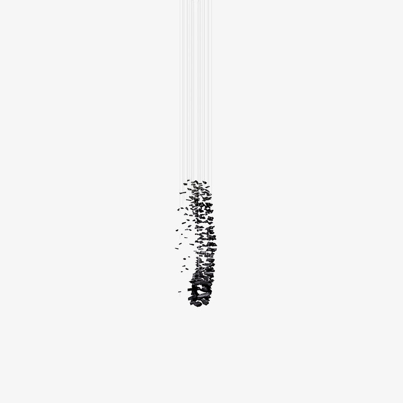 Charcoal Cascade Pixel Chandelier – detail 30