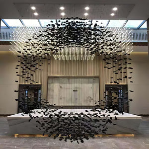 The Charcoal Halo LED Chandelier | Custom Size & Made-to-Order Lighting for Luxury Homes & Commercial Spaces