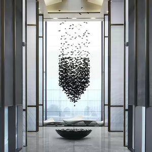 The Charcoal Halo LED Chandelier | Custom Size & Made-to-Order Lighting for Luxury Homes & Commercial Spaces