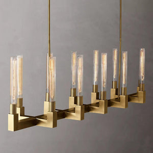 Brass rectangular glass chandeliers - Docos