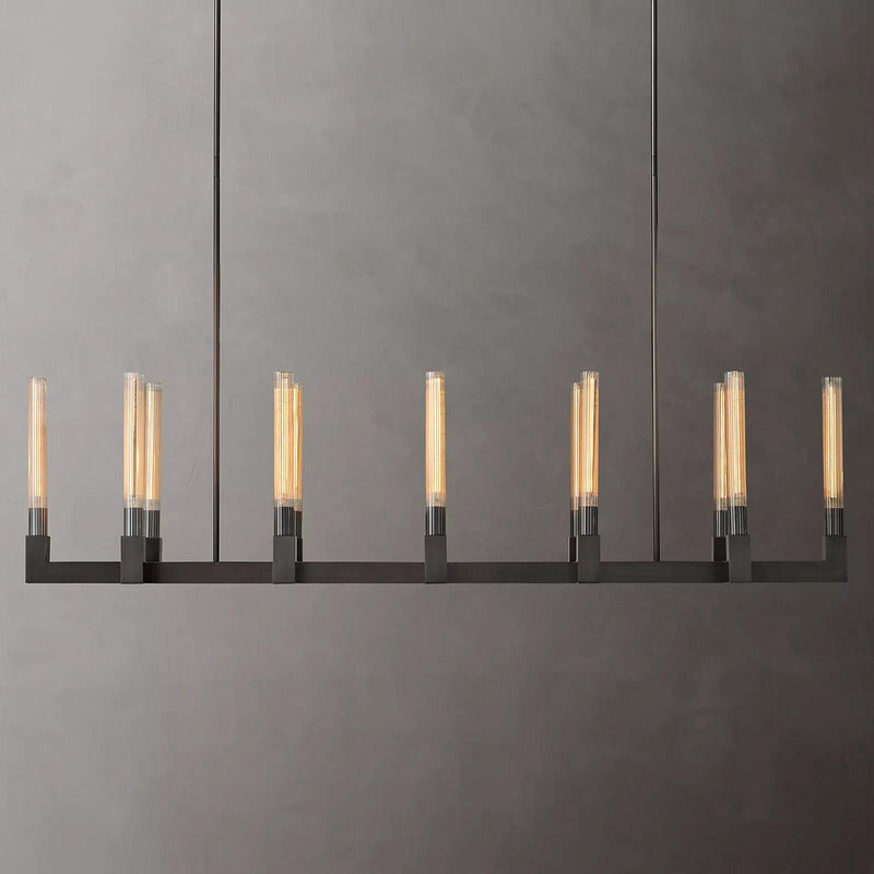 Brass rectangular glass chandeliers – detail 19
