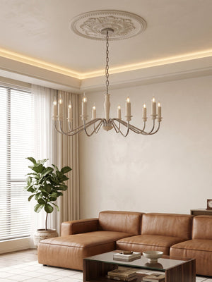 Claren Travertine Candle Chandelier