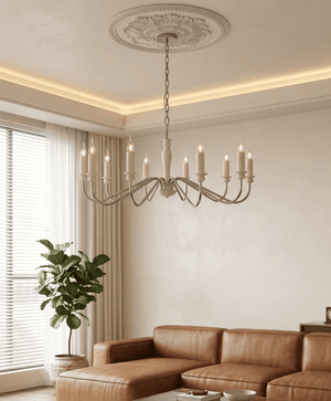 Claren Travertine Candle Chandelier