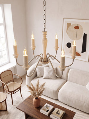 Claren Travertine Candle Chandelier