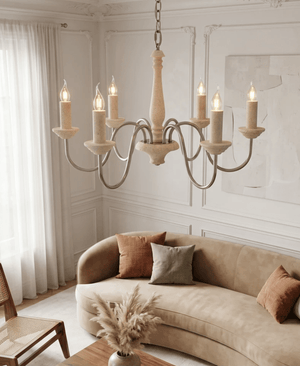 Veyra Travertine Candle Chandelier