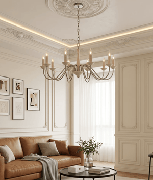 Veyra Travertine Candle Chandelier