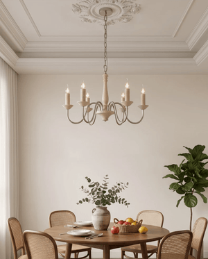 Veyra Travertine Candle Chandelier
