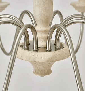 Veyra Travertine Candle Chandelier